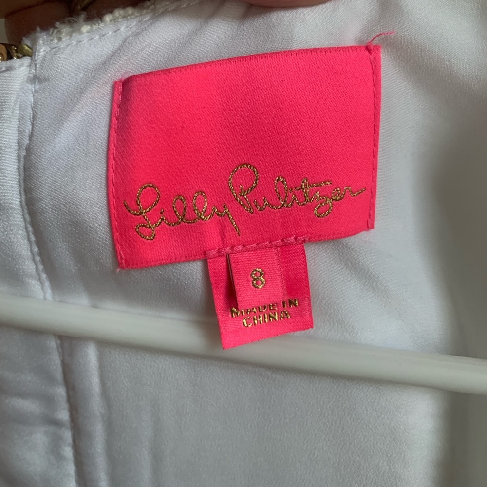 Lilly Pulitzer Kalinara White Tweed Skirted Romper/Mini Dress Size 8 Nantucket - Picture 5 of 8